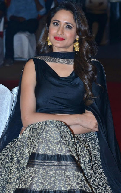 Actress Pragya Jaiswal In Black Dress At Movie Audio Launch 3